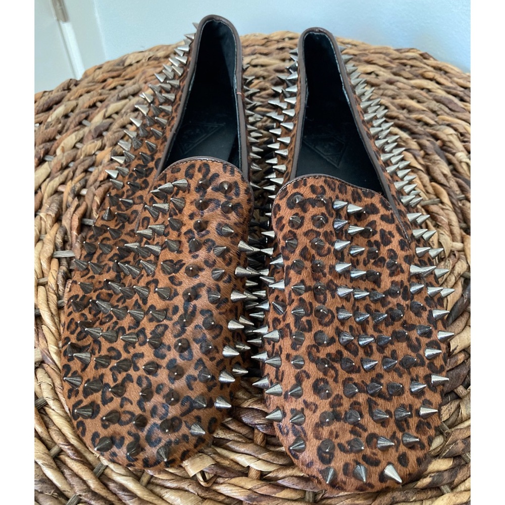 UNIF Hellraisers Pony Hair Leopard Flats NWOB